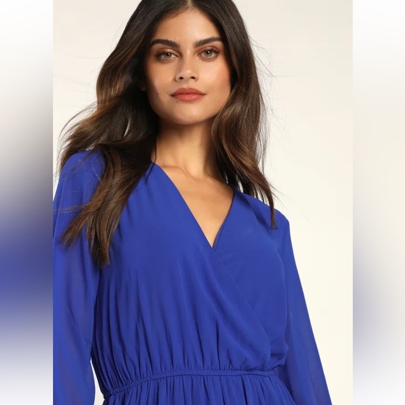 13. Lulus Wondrous Water Lilies Royal Blue Maxi Dress - Picture 8 of 16